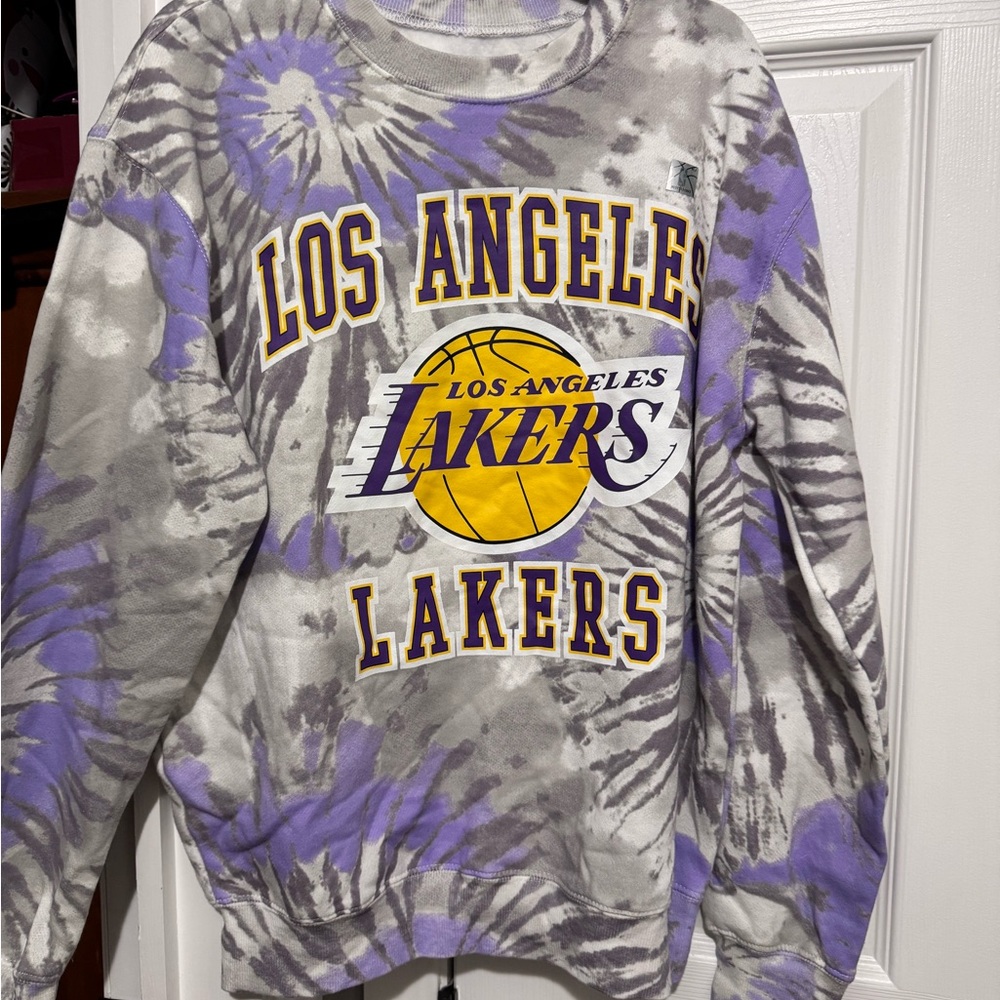 Hybrid Apparel Purple and Gray Crewneck Sweater